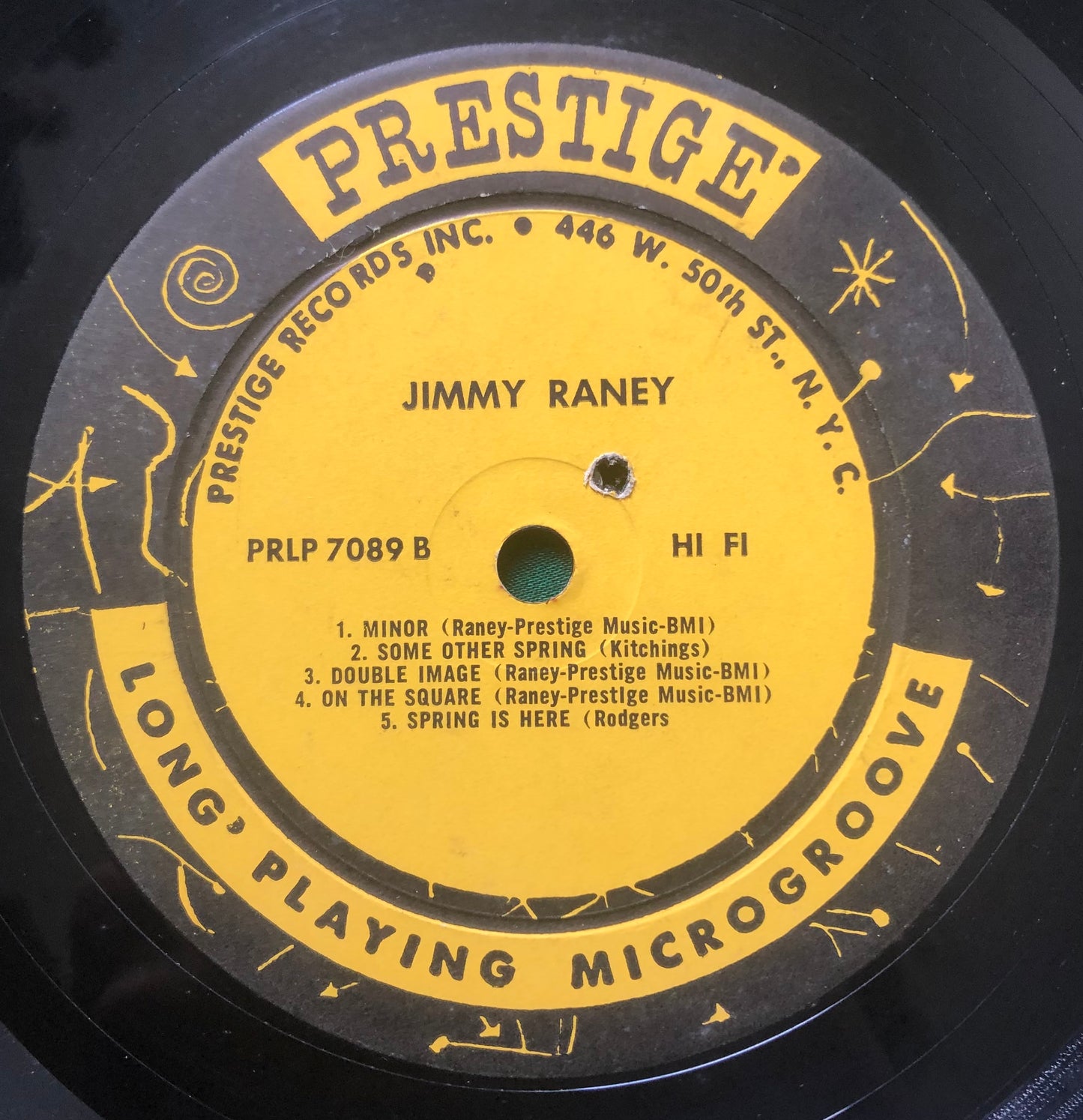 Jimmy Raney - "A" Original 1958 Prestige NYC Label - DISC ONLY