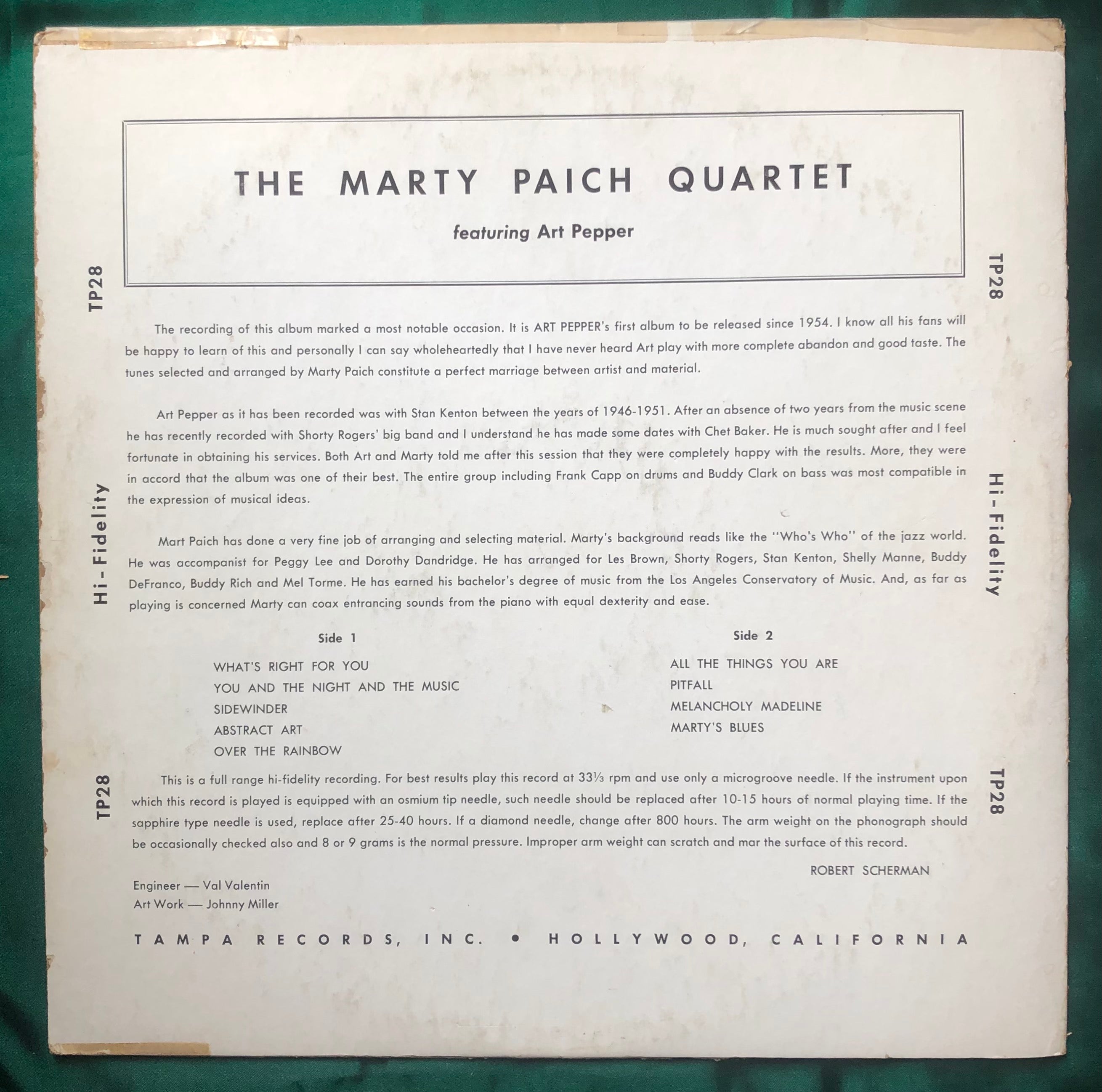 The Marty Paich Quartet Pepper